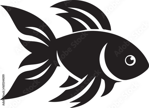 Minimal Black Fish Logo Vector – Silhouette Icon for Seafood and Fishing Brand Design