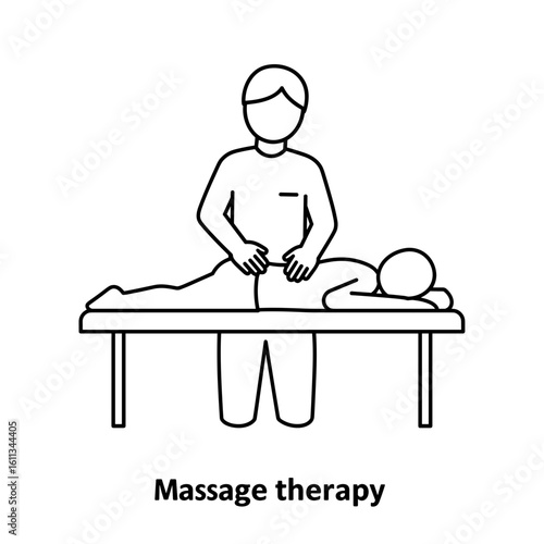 Massage therapy session with a therapist providing treatment to a patient on a table