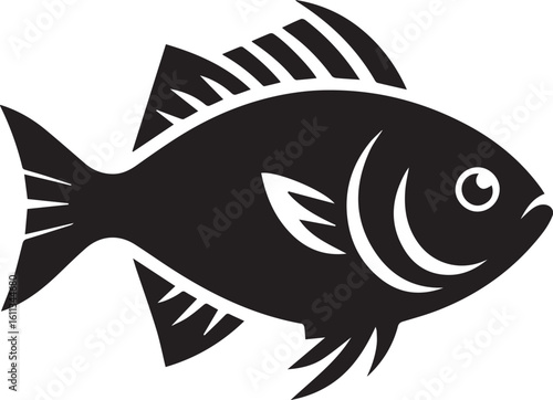 Minimal Black Fish Logo Vector – Silhouette Icon for Seafood and Fishing Brand Design