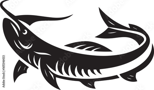 Minimal Black Fish Logo Vector – Silhouette Icon for Seafood and Fishing Brand Design