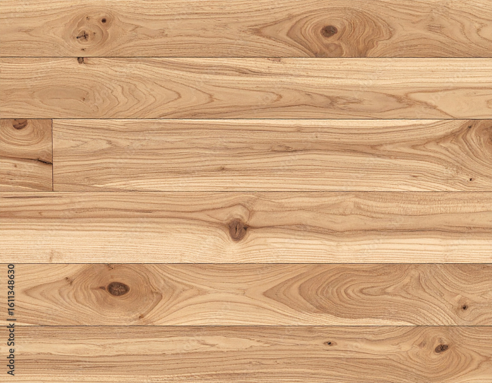 Fototapeta premium Light brown horizontal wooden plank grain texture with knots