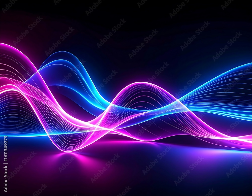 Naklejka premium Abstract Neon Wave Design