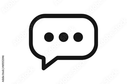 Chat comment speech bubble with ellipsis symbol. Messaging conversation pictogram for social media, customer support, mobile app UI UX. Vector isolated on transparent background
