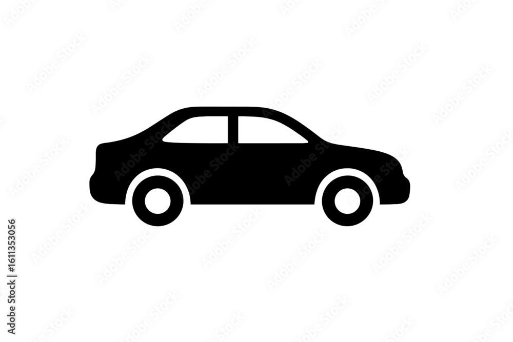 Car icon sedan vehicle automobile side view flat vector silhouette symbol. Transportation graphic design element for apps websites UI interface. Black auto silhouette illustration Car icon sedan vehicle automobile side view flat vector silhouette symbol. Transportation graphic design element for apps websites UI interface. Black auto silhouette illustration