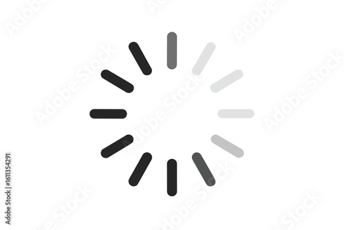 Loading spinner icon circular progress indicator. Buffering symbol. Wait animation. Loading wheel. Preloader graphic. Vector illustration transparent background