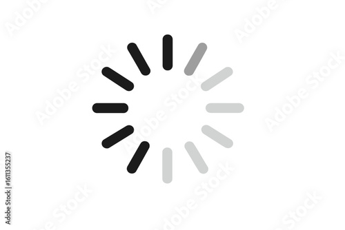 Loading spinner icon circular buffering progress indicator wheel symbol. Preloader animation for website, mobile app, video UI UX design. Transparent vector PNG illustration