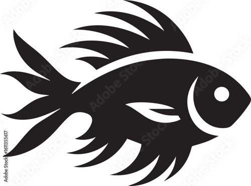 Minimal Black Fish Logo Vector – Silhouette Icon for Seafood and Fishing Brand Design