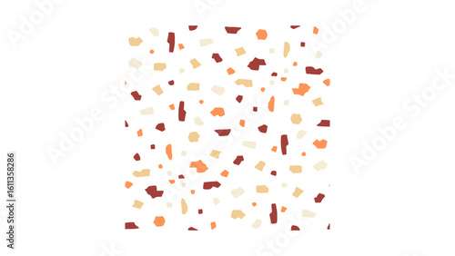 Trendy terrazzo seamless pattern in earthy tones creates a warm and inviting feel for modern decor and design projects with a touch of Italian style