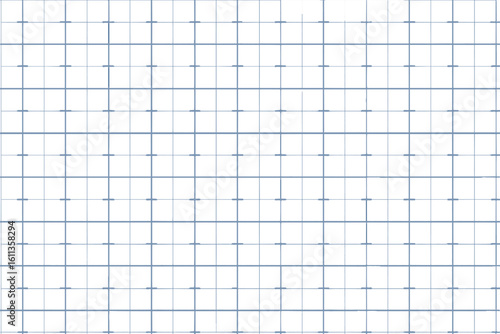 Seamless square grid vector background, engineering graph paper texture with blue lines and tiny crosses, blueprint drafting and architectural drawing mesh for notebook design