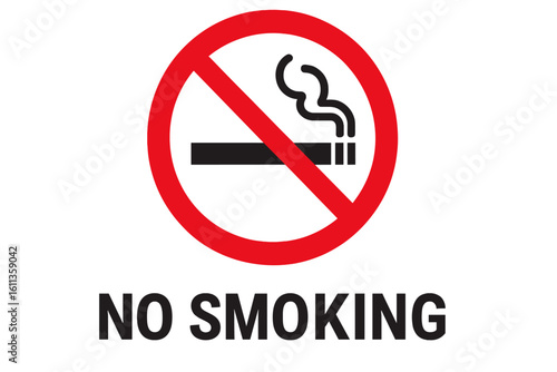 No smoking sign prohibition symbol red circle cigarette ban warning vector illustration transparent background health safety workplace restaurant public