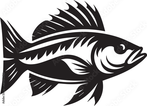 Black Fish Silhouette Vector Logo – Sea Animal Icon for Fishing, Marine, and Seafood Brands