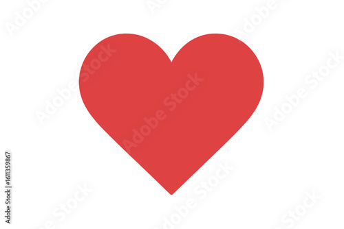 Red heart icon symbol love romance valentine emotion vector illustration. Classic heart shape design element for romantic greeting card decoration background