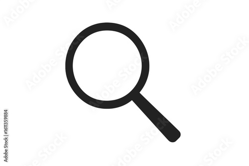Search magnifying glass icon vector symbol transparent background. Find lookup zoom discover explore investigation research tool graphic design element