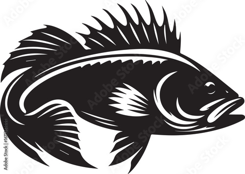 Black Fish Silhouette Vector Logo – Sea Animal Icon for Fishing, Marine, and Seafood Brands