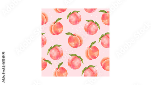 Sweet summer vibes with this fresh peach pattern, perfect for adding a touch of fruity fun to your designs or branding with a vibrant, playful feel