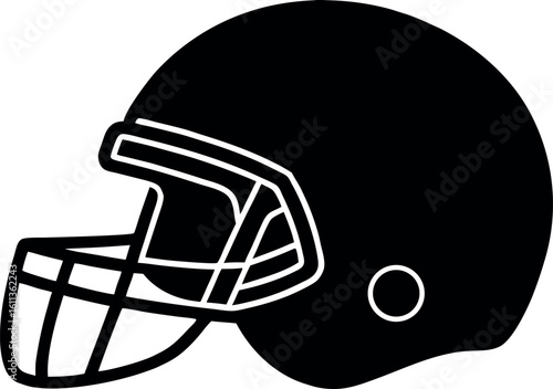 american football helmet silhouette vector illustration, american football helmet black symbol