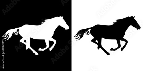 horse icon vector, silhouette icon
