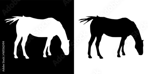 horse icon vector, silhouette icon