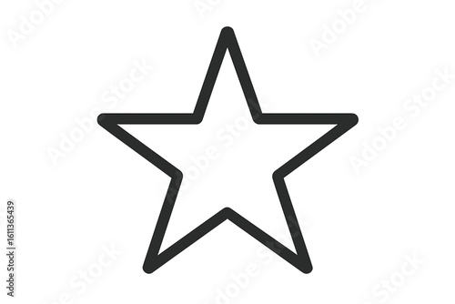 Outlined five point star icon, rating badge symbol, simple 5 pointed star outline editable stroke, empty star for review score, award ranking pictogram, vector illustration