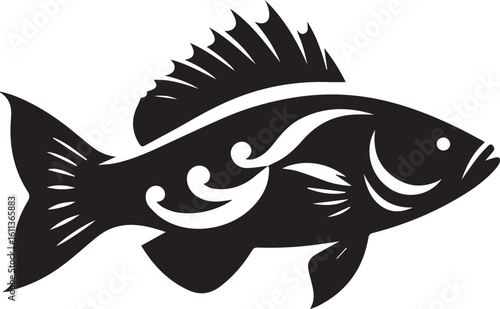 Black Fish Silhouette Vector Logo – Sea Animal Icon for Fishing, Marine, and Seafood Brands