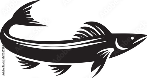 Black Fish Silhouette Vector Logo – Sea Animal Icon for Fishing, Marine, and Seafood Brands