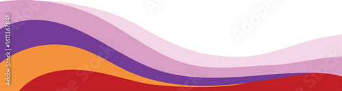 Abstract Wave Corner Decoration - Colorful Curved Shapes Vector Element for Modern Design Layout