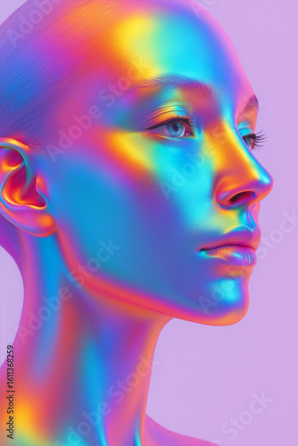 woman with rainbow