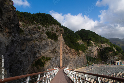promenade at the seaside cliff of the island