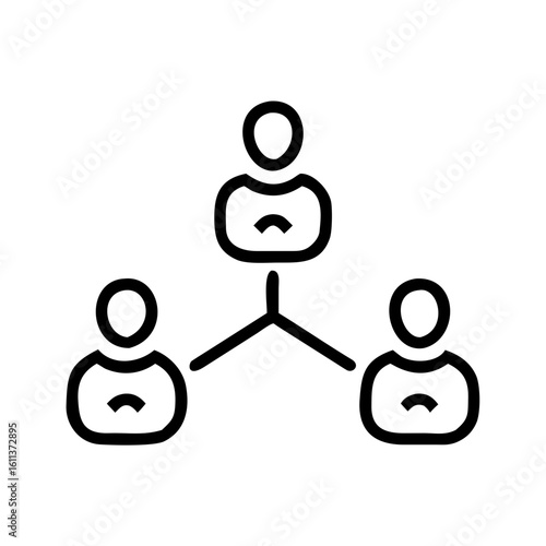 Visualize your team's interconnected network and communication flow with this clean, modern icon representing collaboration and organizational structure.
