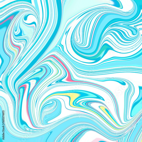 Vibrant marble swirl texture with blue, pink, and yellow fluid forms. Great for backgrounds or modern design. Marble, fluid, swirl, vibrant, abstract.