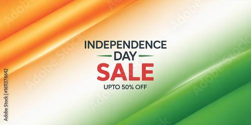 Independence day sale banner for discount offers with vibrant color theme design