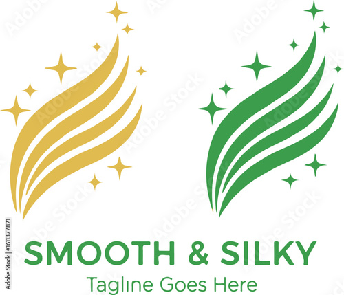 Smooth and silky vector logo with sparkly graphic