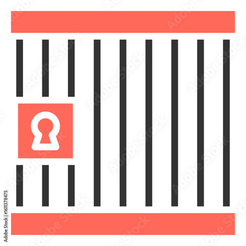 The icon of iron bars is the universal and most direct symbol of prison, confinement, or detention, carrying the idea of restriction of freedom, isolation, and punishment.