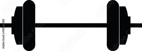 dumbbell silhouette vector, barbell black symbol