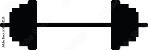 dumbbell silhouette vector, barbell black symbol
