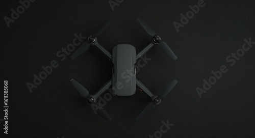 Advanced photography drone add on kit with rotors on plain black background