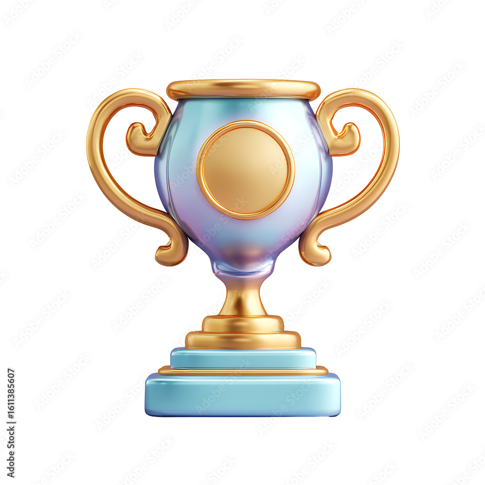 Fototapeta premium Golden Trophy Cup PNG – Champion Award Illustration Transparent Background
