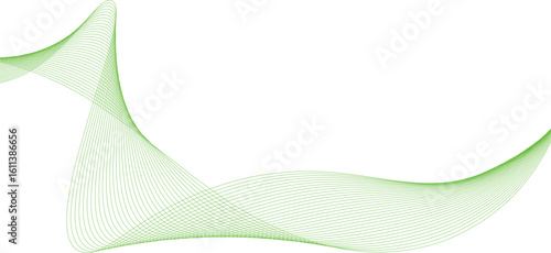 Abstract background, wavy abstract green lines in wave shape, data flow concept, white background wave shape, data flow concept, white background and green wave