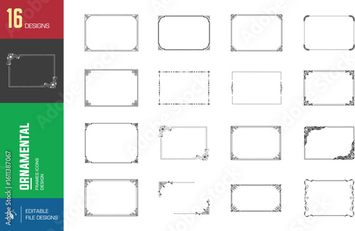 Elegant decorative frame borders for invitations and special