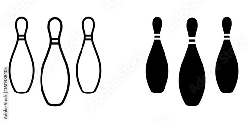 bowling stock vector icon white on background