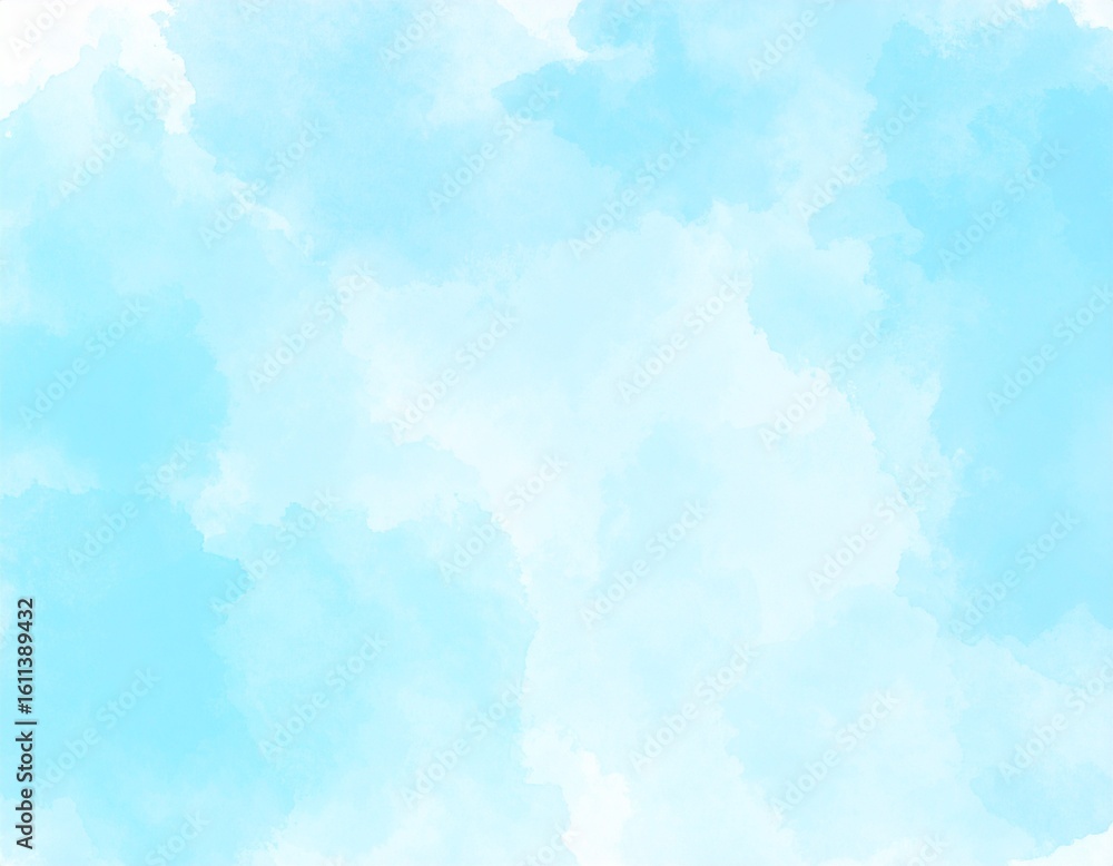 Obraz premium 青 水彩 イラスト 背景 