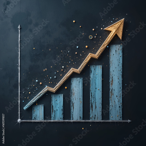 Startup business trend growth concept, improve development chart of company. Graph upward arrow grow up. Plan best sale performance return on investment stock, opportunity success challenge strategy