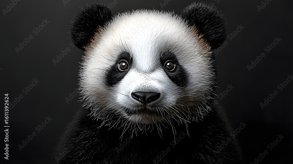Fototapeta premium Minimalist Panda Portrait