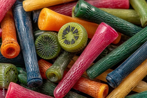 Realistic Fruit-Flavored Golf Tees in Vibrant Colors and Textures