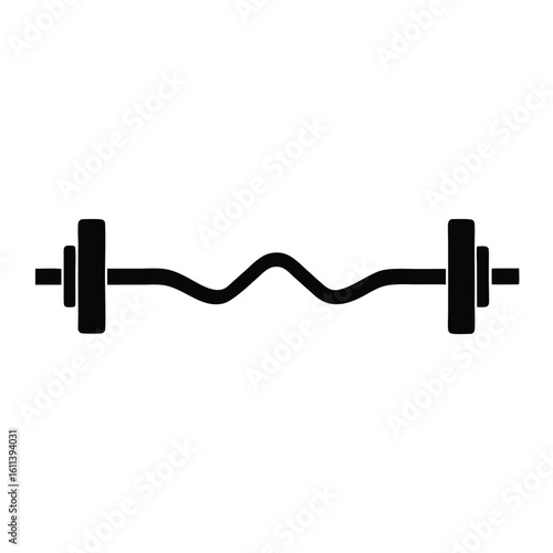 E Z Curl Barbell Illustration Depicting Weightlifting Equipment and Training