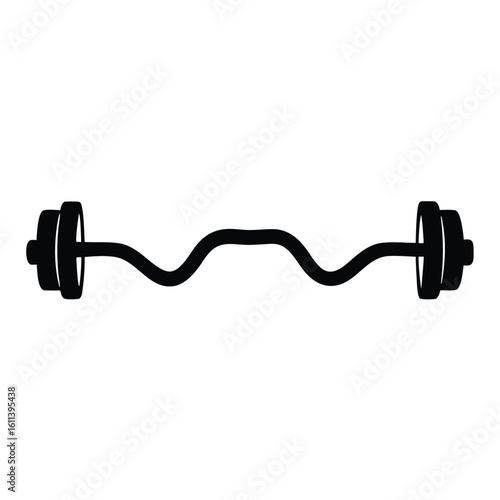 E Z Curl Barbell Illustration Depicting Weightlifting Equipment and Training