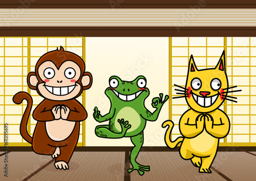 Some cartoons in a dojo