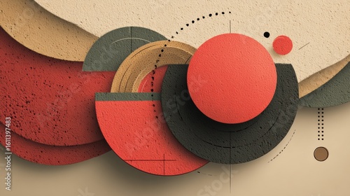 Vibrant Red and Black Hat Displayed Elegantly on Soft Beige Background Creating an Engaging Visual Appeal