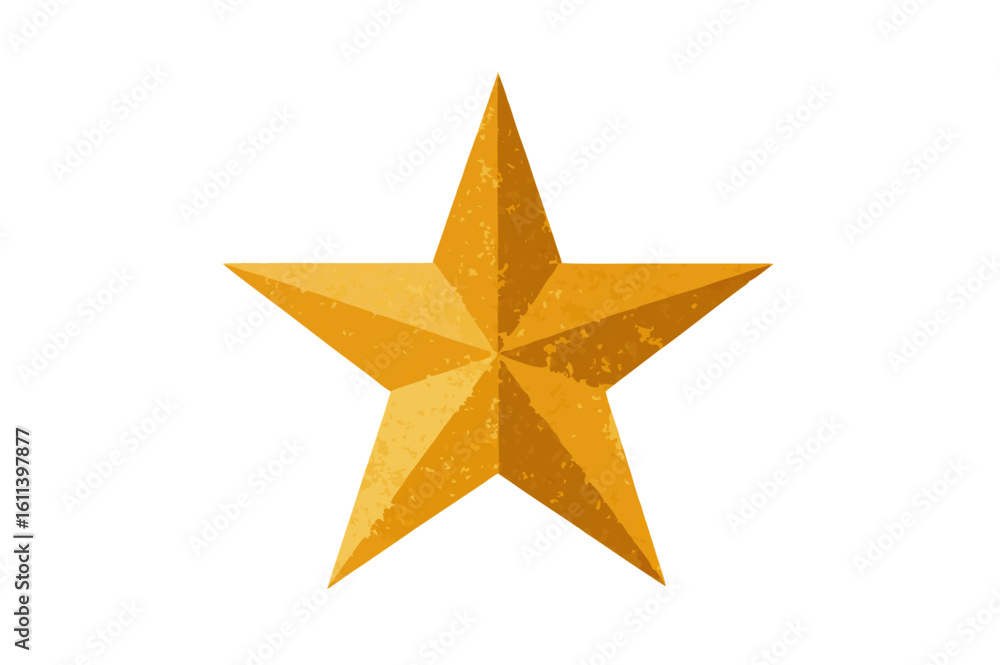 Golden star symbol on white for Christmas and holiday decoration design Golden star symbol on white for Christmas and holiday decoration design