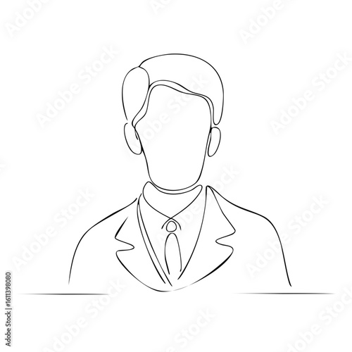 Wallpaper Mural Line drawing of a man in a suit. Conceptual art for business and portrait. Torontodigital.ca